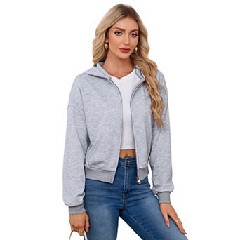 Women's Full Zip Up Hoodies Casual Long Sleeve Sweatshirts Fall Winter Hooded Tops with Pockets