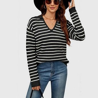 Sweaters for Women Lightweight Pullover Long Sleeve V Neck Fashion Fall Tops Shirts Outfits