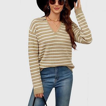 Sweaters for Women Lightweight Pullover Long Sleeve V Neck Fashion Fall Tops Shirts Outfits