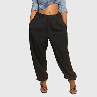 Women's Baggy Parachute Pants Casual High Waisted Oversized Fit Tapered Trousers Y2K Streetwear