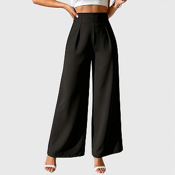 High Waisted Wide Leg Dress Pants for Women Business Casual Slacks Trousers
