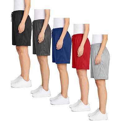 Jump Start Women's Loose Fit Moisture-Wicking Performance Dazzle Shorts-5 Pack