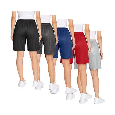 Jump Start Women's Loose Fit Moisture-Wicking Performance Dazzle Shorts-5 Pack