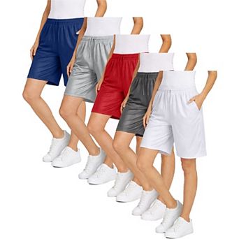 Jump Start Women's Loose Fit Moisture-Wicking Performance Dazzle Shorts-5 Pack