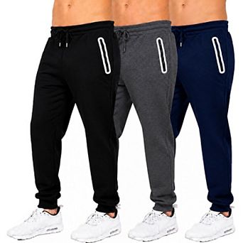 Blue Ice Men's Fleece-Lined Jogger With Heat Seal Zipper Side Pockets -3 Pack
