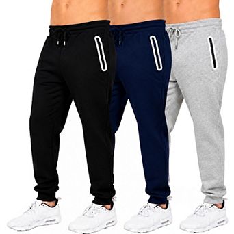 Blue Ice Men's Fleece-Lined Jogger With Heat Seal Zipper Side Pockets -3 Pack