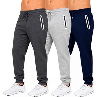 Blue Ice Men's Fleece-Lined Jogger With Heat Seal Zipper Side Pockets -3 Pack