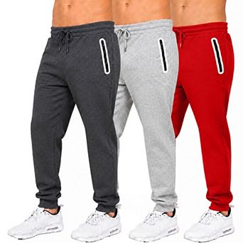Blue Ice Men's Fleece-Lined Jogger With Heat Seal Zipper Side Pockets -3 Pack