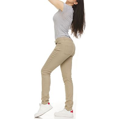Authentic Galaxy Women's Super Stretchy Skinny 5-Pocket Uniform Soft Chino Pants