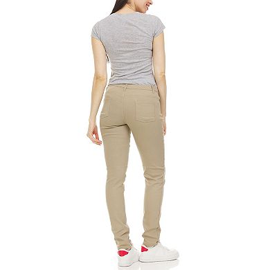 Authentic Galaxy Women's Super Stretchy Skinny 5-Pocket Uniform Soft Chino Pants