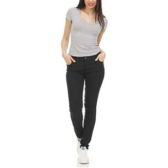 Authentic Galaxy Women's Super Stretchy Skinny 5-Pocket Uniform Soft Chino Pants