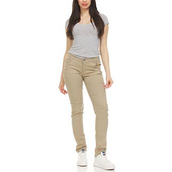 Authentic Galaxy Women's Super Stretchy Skinny 5-Pocket Uniform Soft Chino Pants