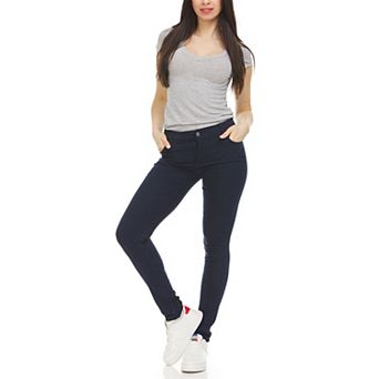Authentic Galaxy Women's Super Stretchy Skinny 5-Pocket Uniform Soft Chino Pants