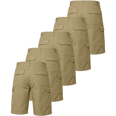 Blu Rock Men's Cotton Flex-Stretch Cargo Shorts-5 Pack