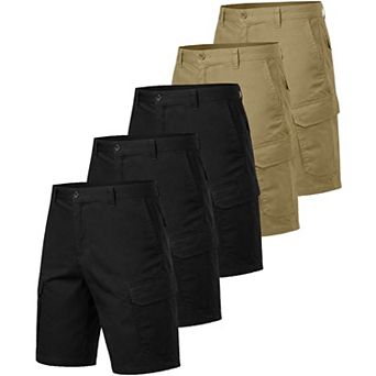 Blu Rock Men's Cotton Flex-Stretch Cargo Shorts-5 Pack
