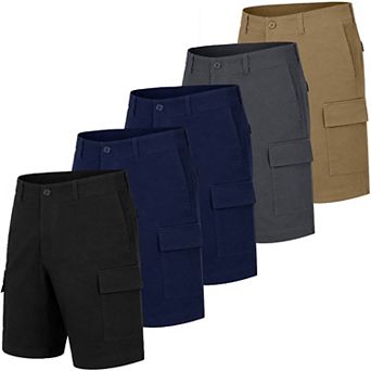 Blu Rock Men's Slim Fit Super Stretch Cargo Shorts-5 Pack