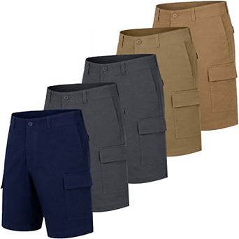Blu Rock Men's Slim Fit Super Stretch Cargo Shorts-5 Pack