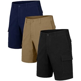 Blu Rock Men's Slim Fit Super Stretch Cargo Shorts-3 Pack