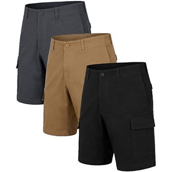 Blu Rock Men's Slim Fit Super Stretch Cargo Shorts-3 Pack