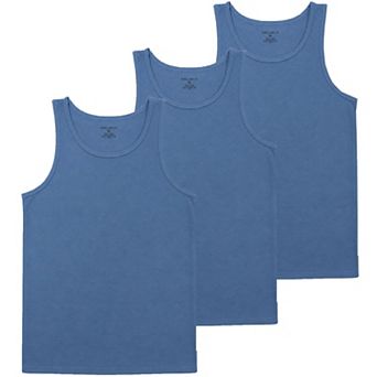 Blu Rock Men's Micro Waffle Knit Heavyweight Sleeveless Tank Top -3 Pack