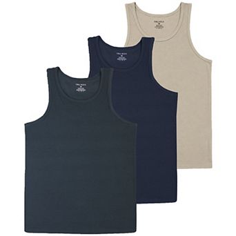 Blu Rock Men's Micro Waffle Knit Heavyweight Sleeveless Tank Top -3 Pack