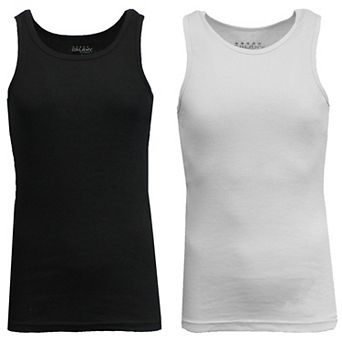 Galaxy By Harvic Men's Heavyweight Ribbed Tank Top-2 Pack