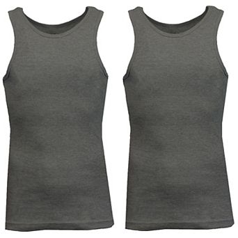 Galaxy By Harvic Men's Heavyweight Ribbed Tank Top-2 Pack