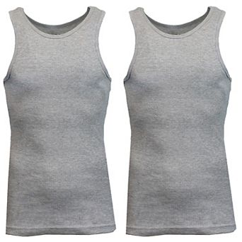 Galaxy By Harvic Men's Heavyweight Ribbed Tank Top-2 Pack
