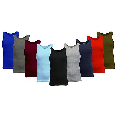 Galaxy By Harvic Men's Heavyweight Ribbed Tank Top-5 Pack