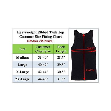 Galaxy By Harvic Men's Heavyweight Ribbed Tank Top-5 Pack
