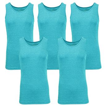 Galaxy By Harvic Men's Heavyweight Ribbed Tank Top-5 Pack