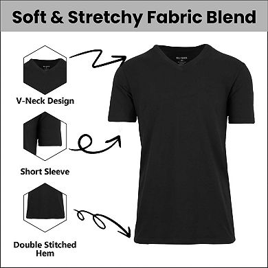 Blu Rock Men's Short Sleeve V-Neck Cotton Stretch Tees