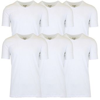 Blu Rock Men's Short Sleeve V-Neck Cotton Stretch Tees-6 Pack