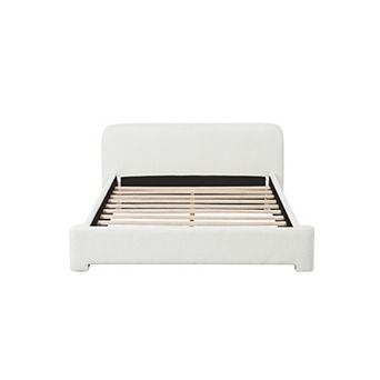 Trikiousd Upholstered Platform Bed with Wooden Slats and Support Legs