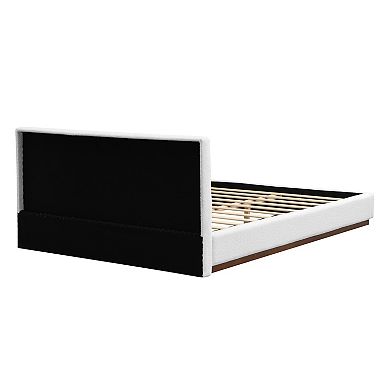 Trikiousd Upholstered Platform Bed with Solid Wood Base
