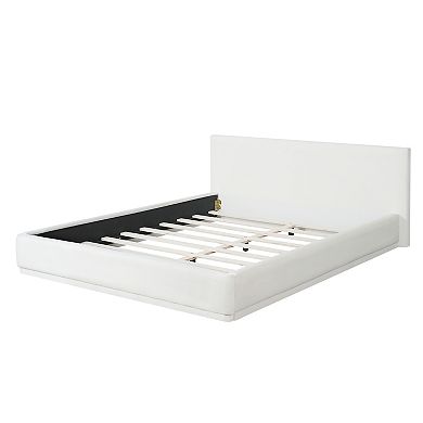 Trikiousd Upholstered Platform Bed with Padded Headboard