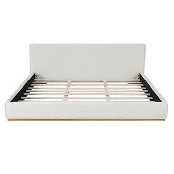 Trikiousd Upholstered Platform Bed with Solid Wood Frame