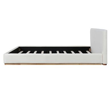Trikiousd Upholstered Platform Bed with Solid Wood Frame