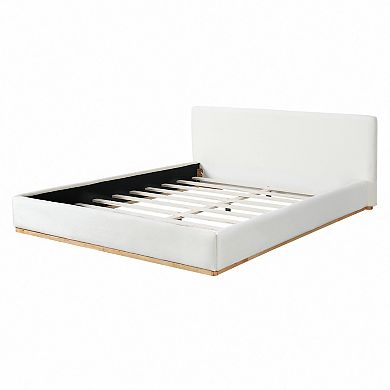 Trikiousd Upholstered Platform Bed with Solid Wood Frame
