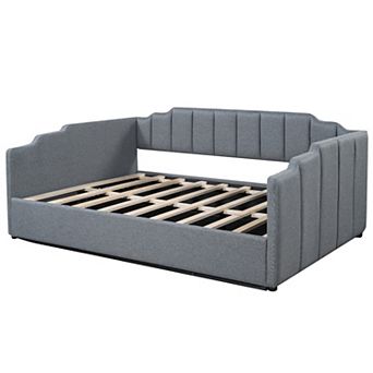 Trikiousd Full Size Upholstered Daybed with Underbed Storage