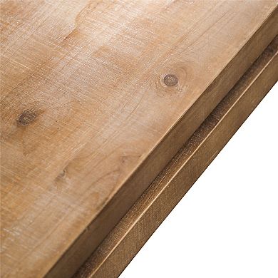 Trikiousd Modern Rustic Wood Coffee Table with Floating Top Design