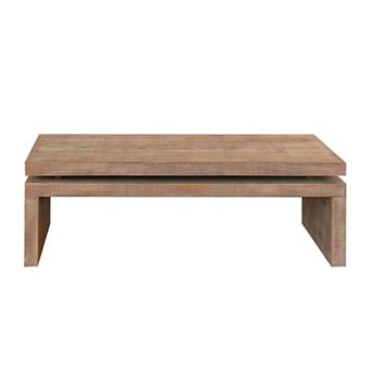 Trikiousd Modern Rustic Wood Coffee Table with Floating Top Design
