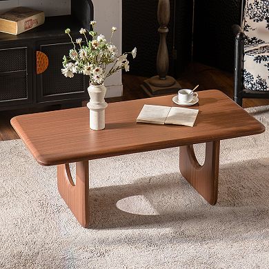 Trikiousd 47.24" Rectangular Wood Coffee Table with U-Shaped Legs