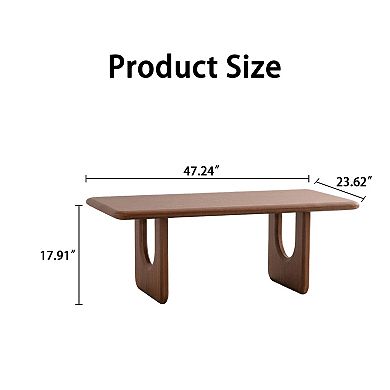 Trikiousd 47.24" Rectangular Wood Coffee Table with U-Shaped Legs