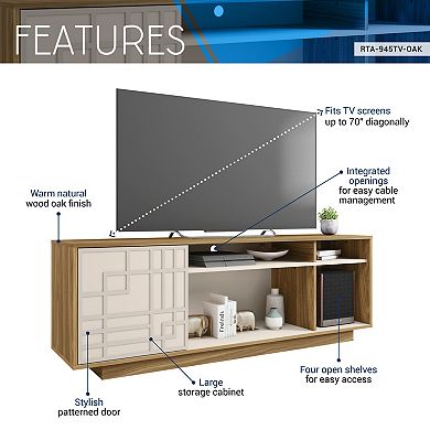 Trikiousd Contemporary TV Stand for TVs Up to 70 Inch Floating Base Design