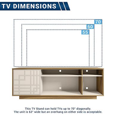 Trikiousd Contemporary TV Stand for TVs Up to 70 Inch Floating Base Design