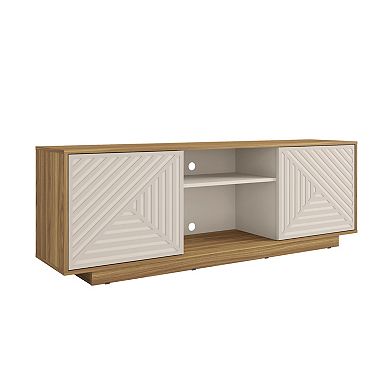 Trikiousd Modern TV Stand for TVs Up to 70 Inch with Patterned Doors