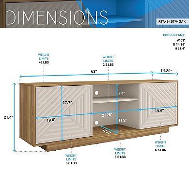 Trikiousd Modern TV Stand for TVs Up to 70 Inch with Patterned Doors