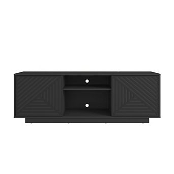 Trikiousd Modern TV Stand for TVs Up to 70 Inch with Patterned Doors