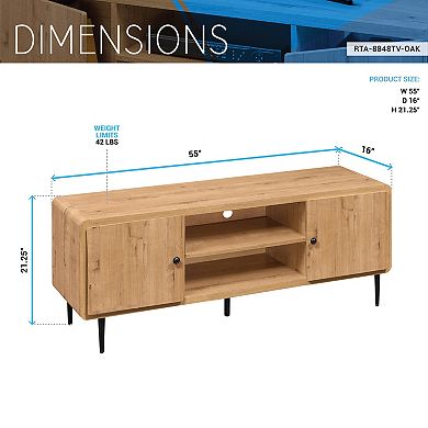 Trikiousd Mid-Century Modern TV Stand for TVs Up to 60 Inch with Storage